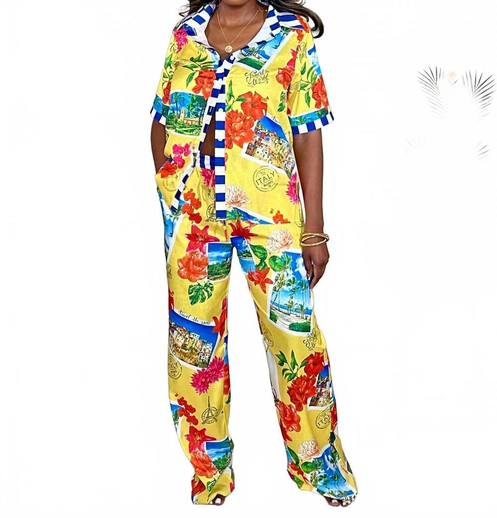 NEW ENDLESS MOON vitamin sea tropical pant set in yellow